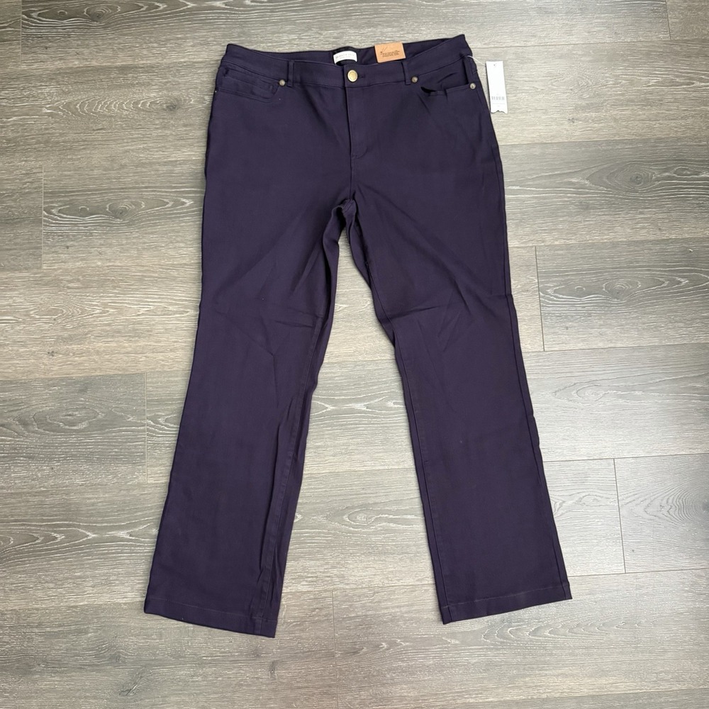 Coldwater Creek Denim Mini Boot Cut Leg Stretch Jeans‎ Purple 16 NWT Natural Fit